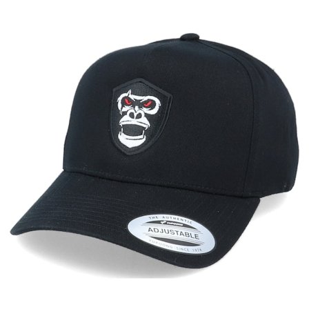 Iconic - Sort adjustable Kasket - Red Eye Gorilla Black Curved A-Frame Adjustable @ Hatstore
