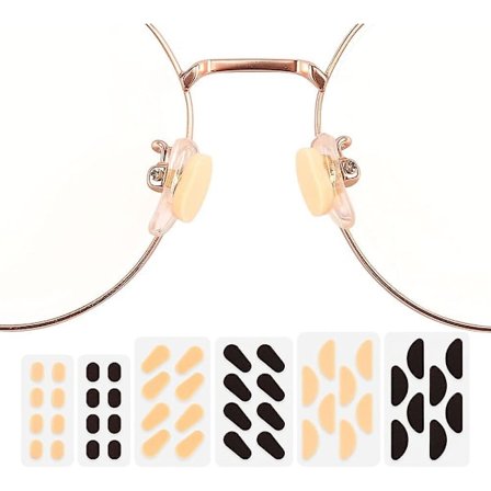 24 Par skum næsepuder til briller solbriller, 1,5 mm tykke klæbende brille næsepuder til alle brillestel, skridsikker brille næse pakning F