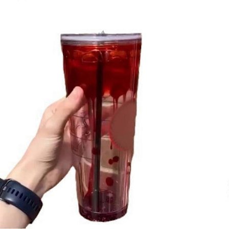 Halloween Blod Vand Kop, Væskefyldt Dråbedesign 450/720ml, Glitrende Kop til Festlig Sjov