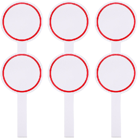 6-pakning spill whiteboard ensidig padle håndholdt whiteboard pad whiteboard (19.50X10.00X0.50CM, rød)
