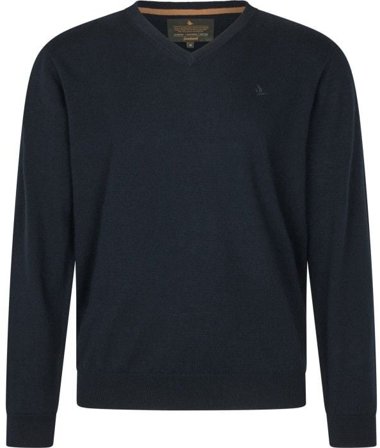 Seeland M's Pine V-Neck Pullover Dark Sapphire