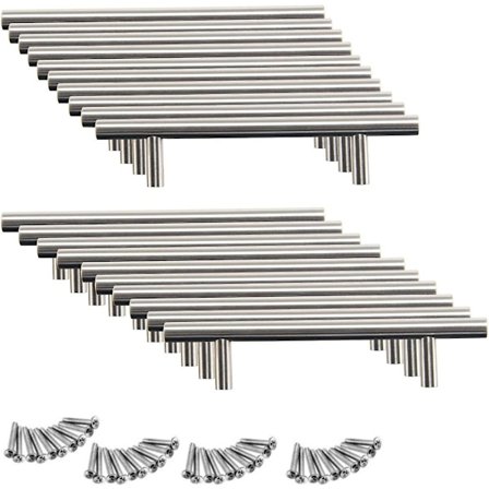 20 st kökshandtag i T-form, 12 mm med skruvar (128 mm (hålavstånd))