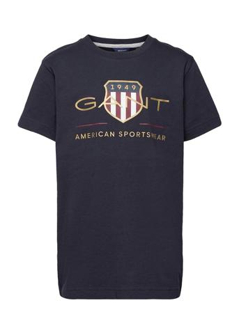 Archive Shield Ss T-Shirt T-shirt Blå GANT