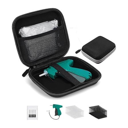 Merkelapppistol for klær med hardt etui, 500 svarte & 500 hvite 2-tommers fester, 6 nåler, merkelapppistol for standard detaljhandel