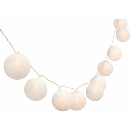 m lyslenke med 10 fargerike LED-kuler - batteridrevet, ideell for jul eller et hvitt bryllup KLB