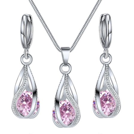 Stilfuldt smykkesæt Dråbeformede hængeøreringe Trendy dråbeøreringe Elegant vedhæng halskæde Legeringsmateriale til daglig brug