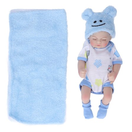 10 tommer nyfødt babydukke sæt vaskbar emulational blød vinyl sovende babydukke med tøj tæppe Garçon bleu