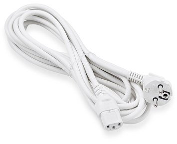 ON-Euro 3-pin power cable 5m white-Hvit apparatkabel på 5 meter-Power-Skjøteledninger