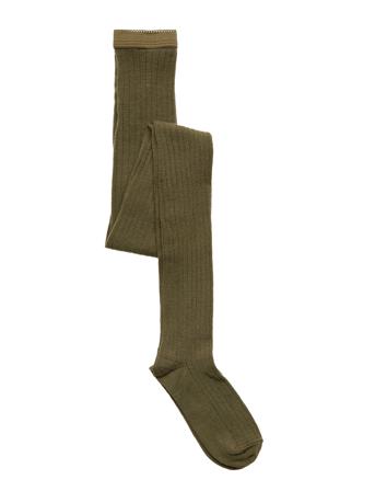 Wool Rib Tights Socks & Tights Tights Grön Mp Denmark