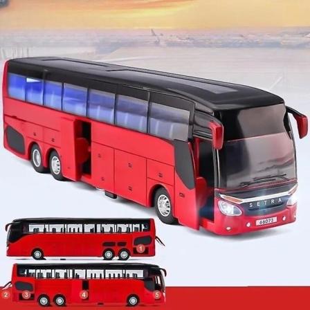 1/32 Setra Luksus Coach Buss Lekebil Diecast Miniatyrmodell Tilbake Trekk Lyd & Lys Pedagogisk Samling Gave Til Gutt Barn Red