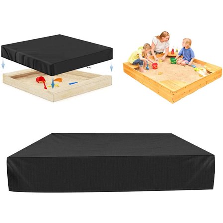 Vanntett sandkasseovertrekk - 120 x 120 x 20 cm - Støvtett sandkasseovertrekk med snøring - Oxford-stoff