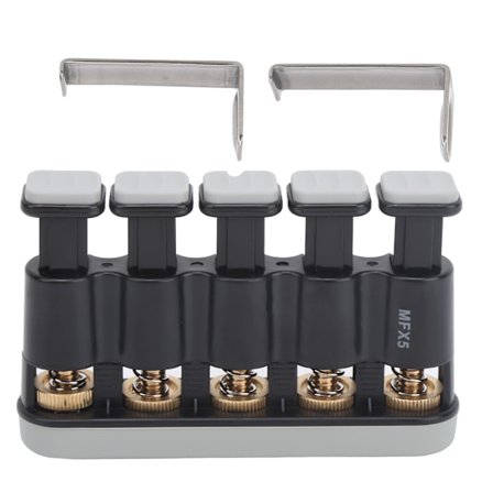 Piano Finger Trainer 5-Key Justerbar Styrkeøvelse Musikkinstrumentgrep for Nybegynnere