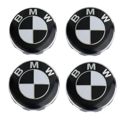 4-Pack BMW Centrumkåpor / Hjulnav Emblem