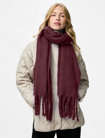 Pieces Pcnikita Long Scarf Noos Bc - Burgundy - ONE SIZE