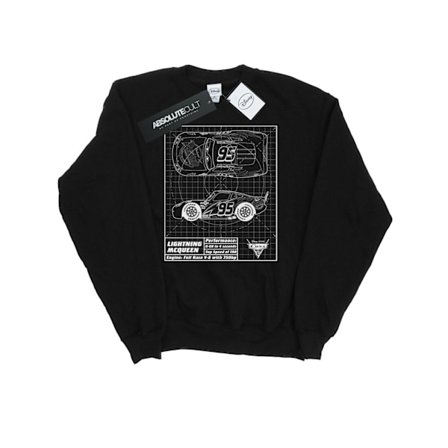 Disney Cars Lightning McQueen Blueprint Sweatshirt S Svart