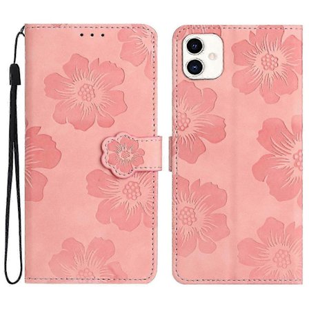 PU-lommebokdeksel med blomster for Samsung Galaxy A05s 4G, flip-stativ