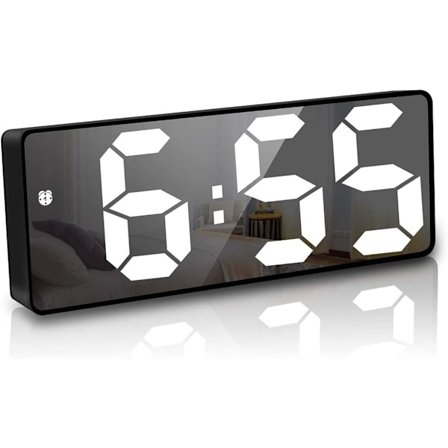 6,7" LED digital speilklokke nattbord vekkerklokke morgen, V