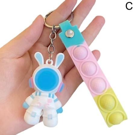 Mode Kawaii Ny rymdastronaut Bunny Doll Nyckelring för kvinnor blue1 one-size