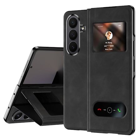 SKALO Samsung Z Fold7 PU-Læder Window Cover - Sort