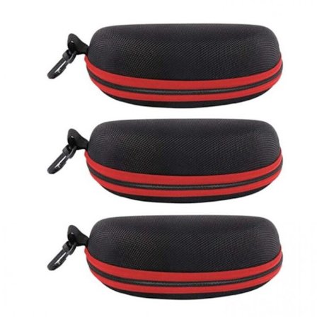 3 stk. brilleetuier, hårdt beskyttende etui med lynlås -FA-