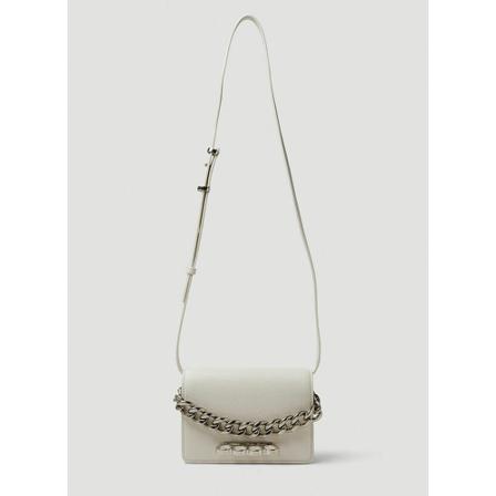 Alexander McQueen, Four Ring Mini Shoulder Bag Wit, Dames, Maat:ONE Size,leer