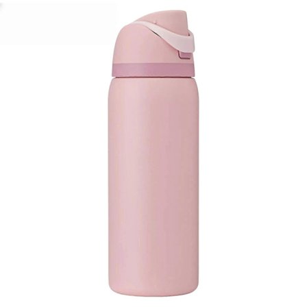 24oz Dobbeltvægget Vakuumflaske i Rustfrit Stål, Isoleret Lækagesikker Vandflaske med Håndtag