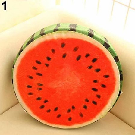 Mjuk Rund Kudde Plyschkudde Orange Kiwi Vattenmelon Frukt Leksaker Sittdyna