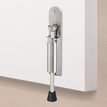 Sæt med 2 justerbare dørstoppere – Robust fjederbelastet teleskopisk dørstøtte med brugervenlig udløsermekanisme