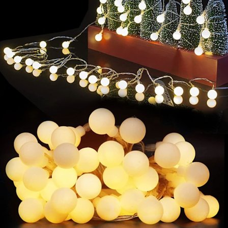 10m Lyskæde Varm Hvid 80 LED Batteridrevet LED Lyskæde, Lyskæde, Julelyskæde, Indendørs og Udendørs