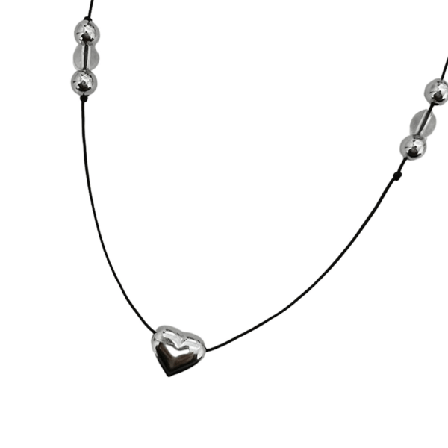 Y2K Stil Legering Krystal Halskalce Beaded Hjerte Vedhæng Hals Smykker Minimalistisk Krave Kæde Mode Kraveben Kæde