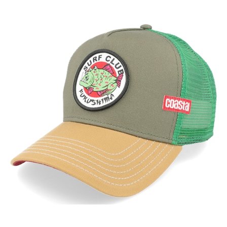 Coastal - Grønn trucker Caps - Fukushima Olive/Wheat/Green Trucker @ Hatstore