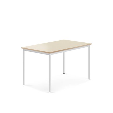 Tisch BORÅS, 1200x800x720 mm, Laminat Birke, weiß