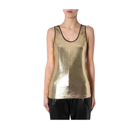 Philosophy di Lorenzo Serafini Round Neck TOP Gul, Dame