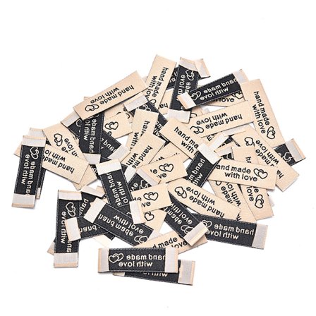 50st handgjorda tygetiketter Broderi printed etiketter DIY-sömnad