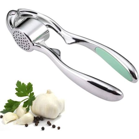 Valkosipulipuristin - Sinkkiseos ruostumattomasta teräksestä valmistettu valkosipulipuristin, ammattimainen, helppo puhdistaa, astianpesukoneen 