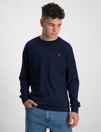 Polo Ralph Lauren Cotton Jersey Long-Sleeve Tee Blå T-shirts Dreng - Kids Brand Store