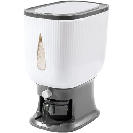 10 kg automatisk risdispenser med skyllekrus, risdispenser, risoppbevaring, risbøtte, husholdningsrisboks-B