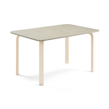 Tisch ELTON, 1200x800x640 mm, Linoleum grau, Birke