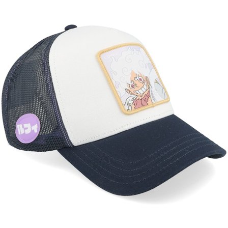 Capslab - White trucker Gorra - One Piece Gear Purple/White/Black A-Frame Trucker @ Hatstore