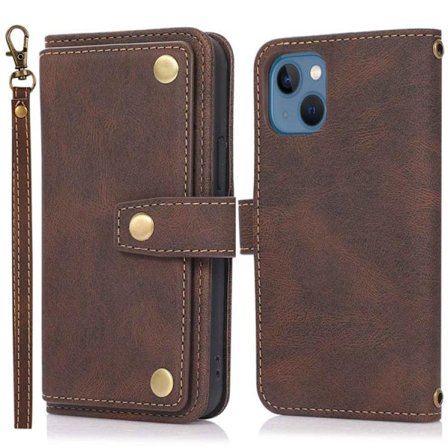 iPhone 14 Plus Plånboksfodral Flip - Coffee