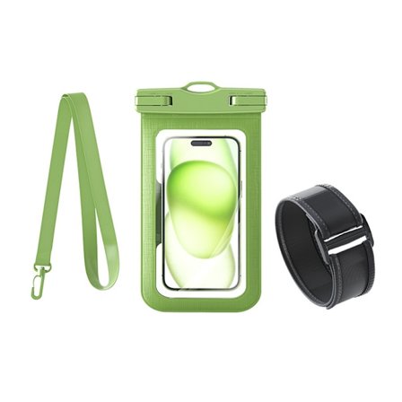 Vandtæt cylindrisk smartphoneetui med snor til 7,2-tommer telefoner