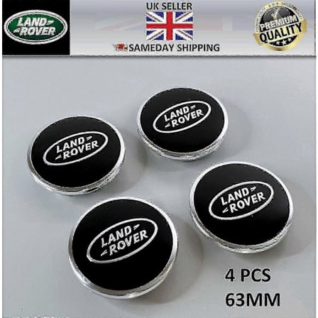 4 X Land Rover Senterkopper Svart Range Rover Sport Evoque Velar Discovery 63mm O