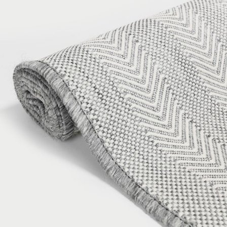 Ulkomatto 200x150cm, harmaa/valkoinen, kestävä PP