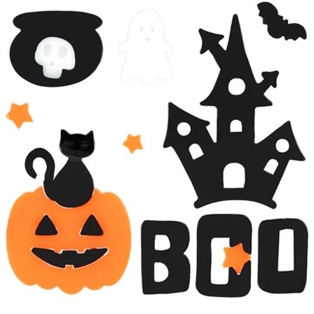 Halloween BOO Fönsterklistermärken 20,5x20 cm - Partyninja.se