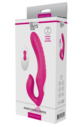 Kjøp Dream Toys Vibes Of Love Remote Double Dipper - Strap-on | God pris