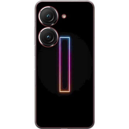 Kompatibelt Mobildeksel til Asus Asus Zenfone 9 Minimalistisk neonbokstav I i regnbuefarger mot mørk bakgrunn
