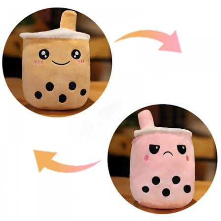 Flip Boba Tea Plysch Gosedjur Brun Bubble Tea Bubble Plysch Kudde Hem Mjuk Kramkudde Present 15CM