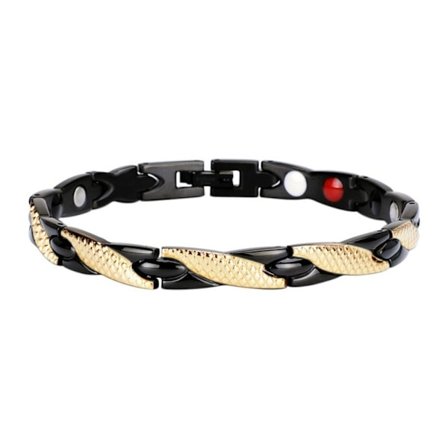Magnetisk armbånd helsearmbånd SVART OG GULL Svart og Gull