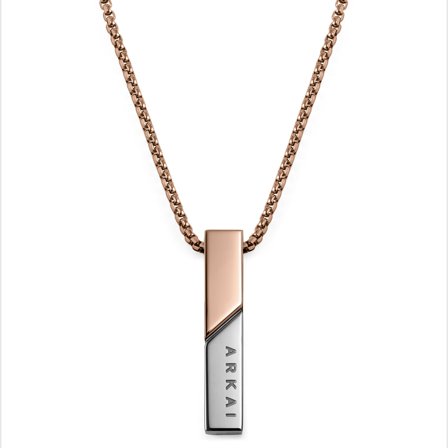 Rico Rose Gold-tone & Silver-tone Pendant Necklace for Men - Steel necklaces