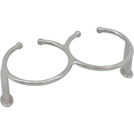 Dubbel dryckeshållare i rostfritt stål, öppen design, mugghållare med skruvar för marin yacht, lastbil, husbil